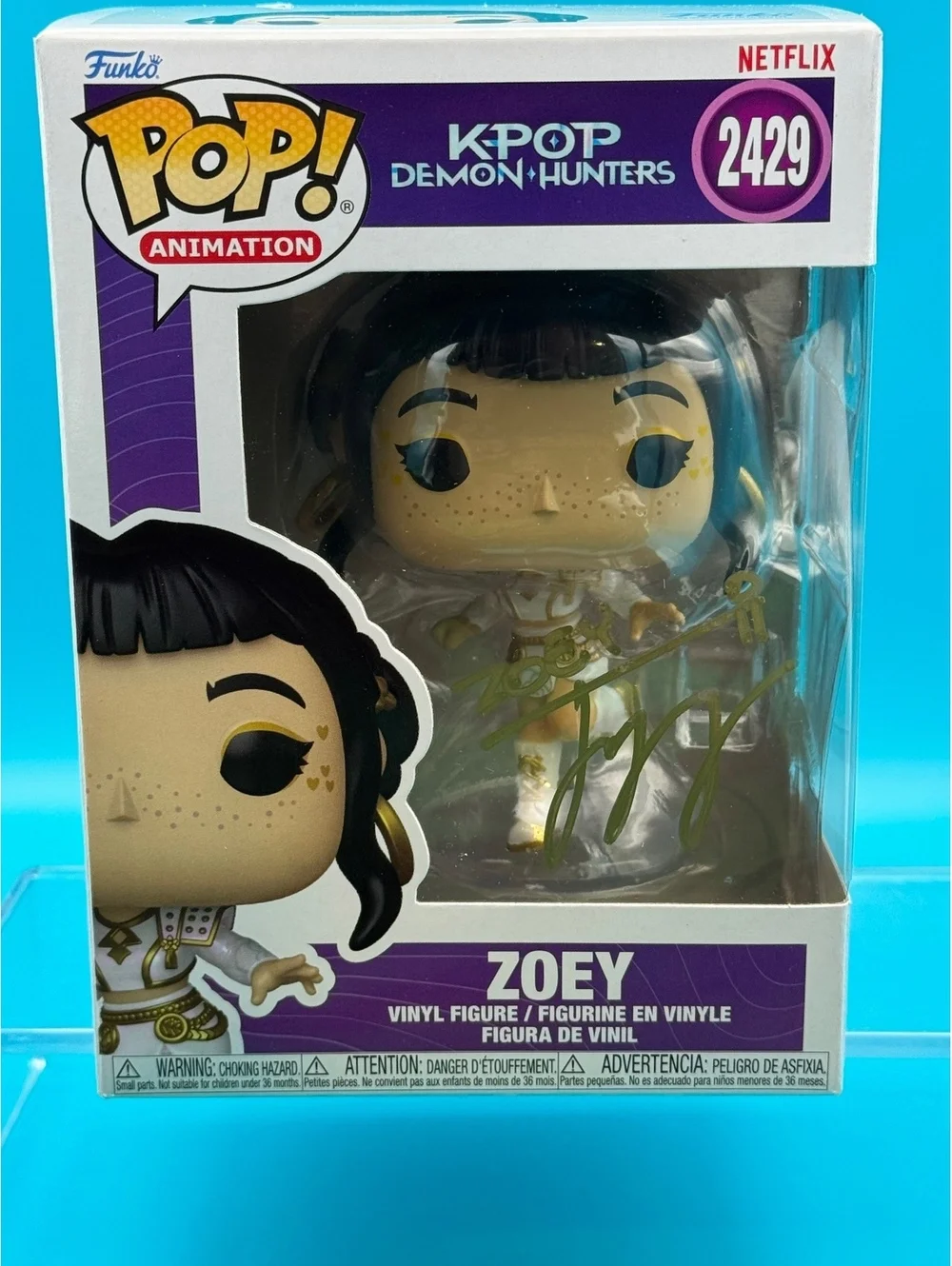 Ji-Young Yoo signed Zoey Kpop demon hunters Funko pop 2429 with MAS COA